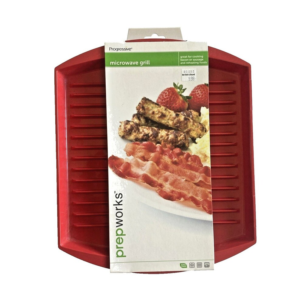 NEW~Progressive Microwave Grill, Prepworks, BPA Free, Red